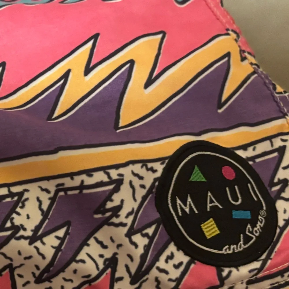 Maui & sons Pink and Purple Patterned Swim Shorts Maui and Sons swim trunks